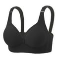 thumbnail image 2 of Swuxness Womens Comfortable Wireless Bra, Women's Push Up Bras, Women's Solid Color No Underwire Back Closure Seamless Breathable Racerback Everyday Bra Black, L, 2 of 3