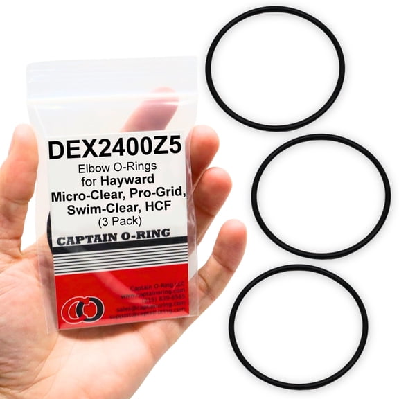 Captain O-Ring  Replacement DEX2400Z5 O-Ring for Hayward Outlet Elbow for Micro-Clear, Pro-Grid DE Filters and Swim-Clear, HCF Cartridge Filters 3 Pack