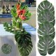 thumbnail image 1 of 14" Artificial Tropical Palm Leaves, Safari Birthday Decorations Extra Large Faux Leaf Jungle, 1 of 5