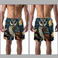 thumbnail image 3 of luoweisi Men's Beach Shorts Quick Dry Swim Trunks with Mesh Lining Cartoon Owl 2XL, 3 of 5