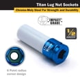 thumbnail image 3 of Titan 17MM Lug Nut Socket Socket 17MM Socket, 1/2 in Drive, Deep, Chrome, 3 of 13