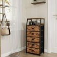 thumbnail image 2 of Tall 5Drawers Dresser, Vertical Storage Tower for Bedroom, Hallway, Entryway, Nursery, Closet Organizer, Nightstand Bedside Table Furniture, Sturdy Steel Frame, Wood Top, 2 of 7