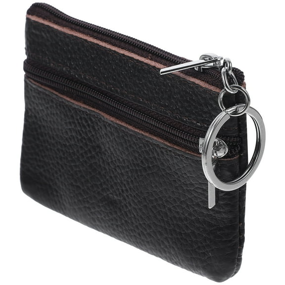 FENGGUIQU Mini Purse Double Zipper Keychain Wallet Compact Small Change Holder
