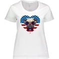 thumbnail image 3 of Inktastic Pug Dog Patriotic US Flag Heart Women's Plus Size T-Shirt, 3 of 5