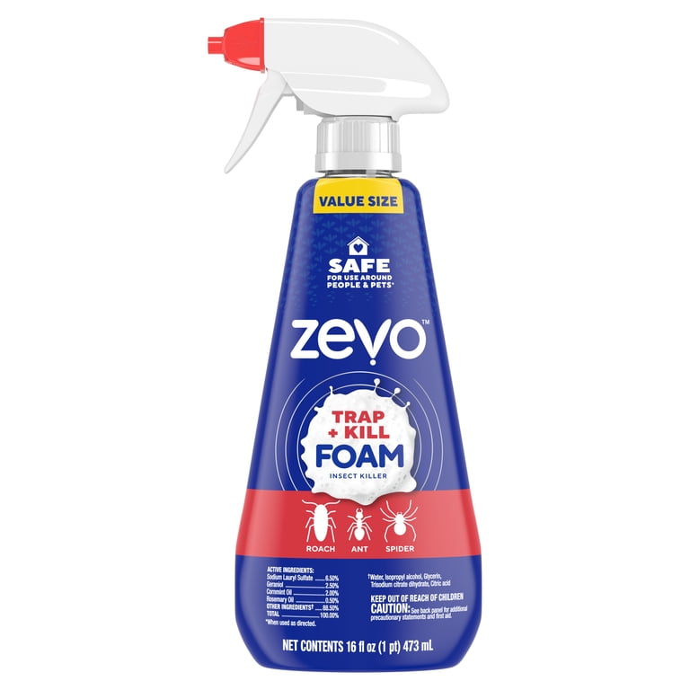 Zevo Roach Killer Trap & Kill Foam Spray for Roaches, Ants