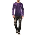 thumbnail image 2 of INSPIRE CHIC Mesh Sheer T-Shirt for Men's Long Sleeves Club Party Tee Tops, 2 of 5