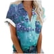 thumbnail image 2 of Fiudx Ofertas Flash Artículos En Oferta Blusas de Manga Corta Estampadas Informales Regulares para Mujertop, 2 of 5
