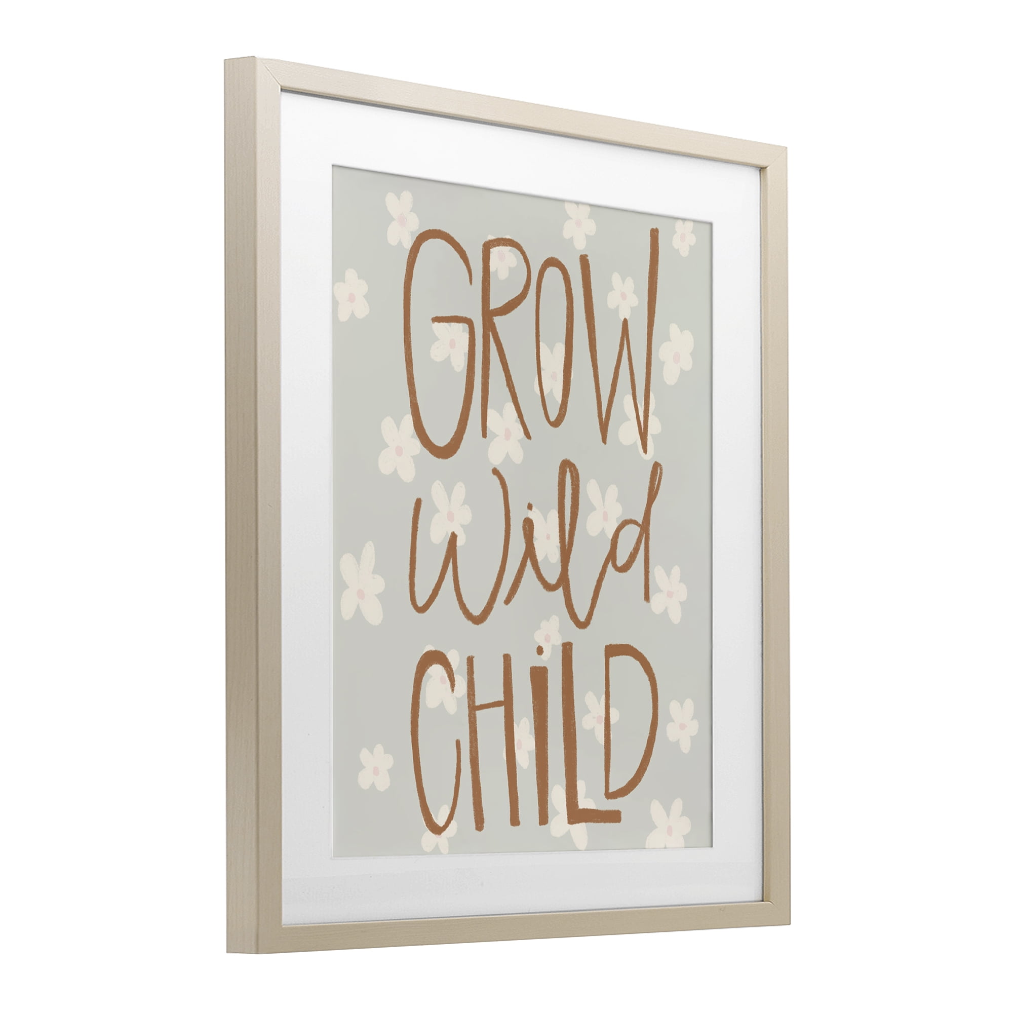 Grow Wild Child Flowers Birch Framed Print Under Glass, design by Katie Griggs