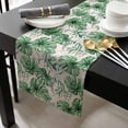thumbnail image 3 of Summer Green Leaves Cotton Linen Table Runner 16 x 72 inch Ocean Starfish Tropical Plants Non-slip Rectangular Dining Table Decor for Wedding Party Holiday Dinner, 3 of 8