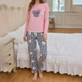 thumbnail image 2 of SJLDQY Valentines Women's Pajamas Set 2 Peice Pjs Set for Women Valentine's Day Love Heart Graphic Long Sleeve Pajama Tops Pants Soft Comfy Homewear Sleepwear Outfits, 2 of 4