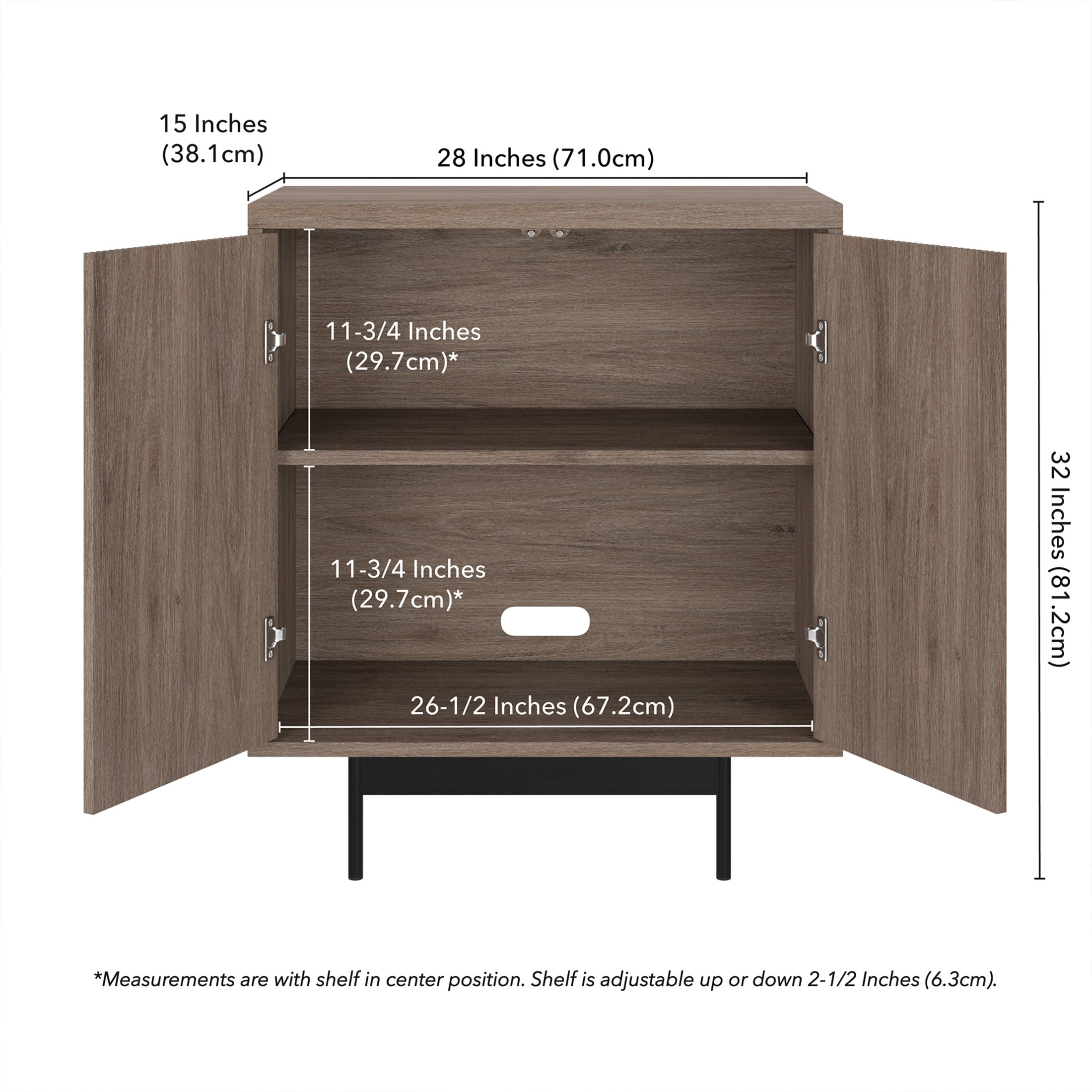 Evelyn&Zoe Modern/Contemporary 28" Wide Antiqued Gray Oak Accent Cabinet