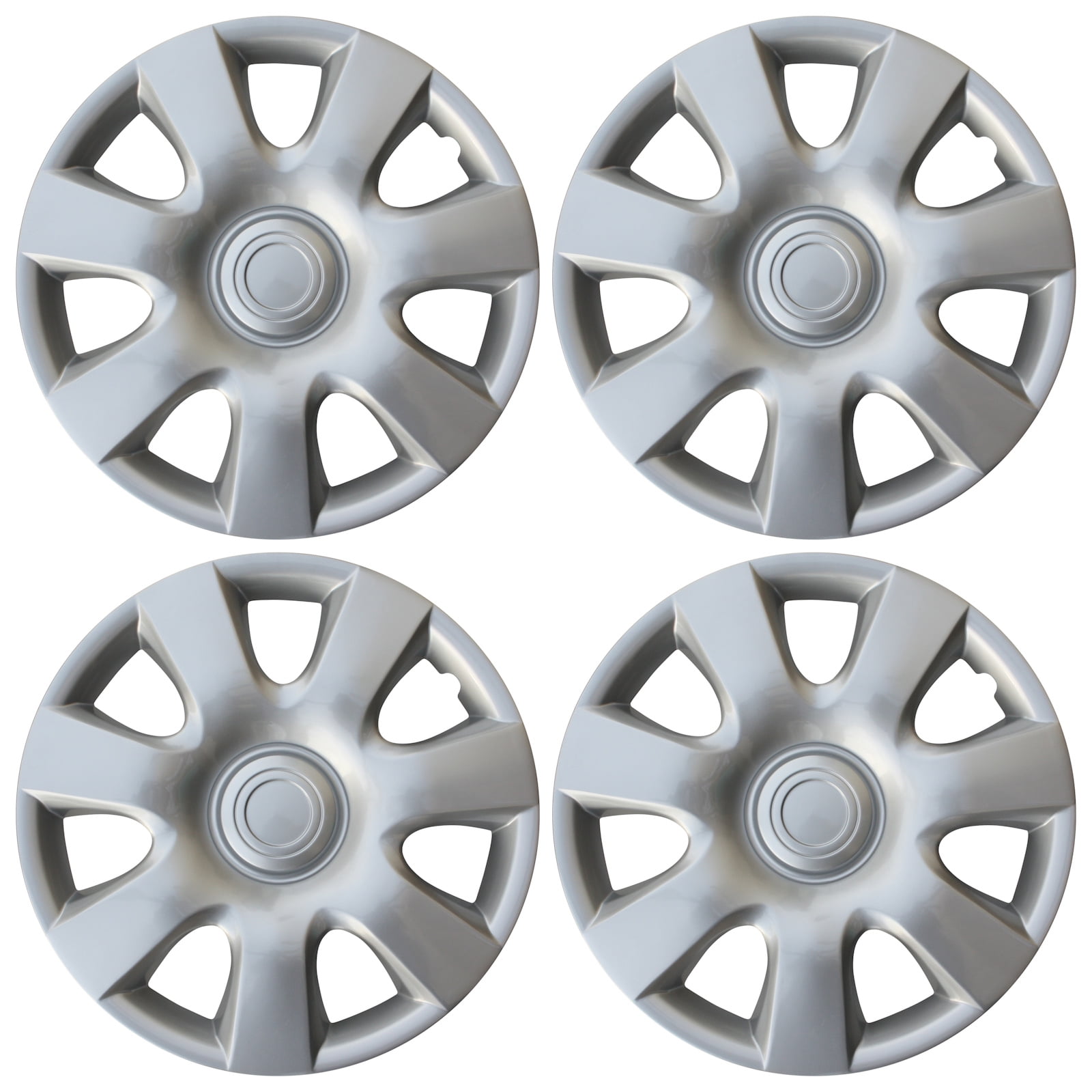 Set of 4 Universal Aftermarket 16 Silver/Lacquer Hub Caps Wheel Covers Cover Trend 