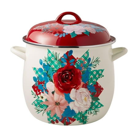 The Pioneer Woman Wishful Winter 12-Quart Enamel-On-Steel Holiday Stock Pot
