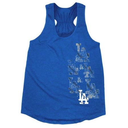 MLB - Los Angeles Dodgers Royal Women's Oversized Slub Knit Tank Top