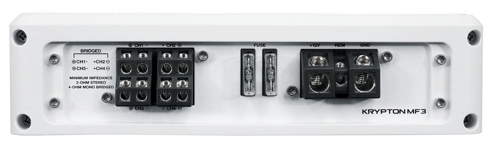 Rockville KRYPTON MF3 1600w Peak 4 Channel Marine Amplifier Boat Amp in White