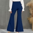 thumbnail image 4 of AherBiu Womens Dress Pants High Waisted Slimming Stretch Flared Pants Double-Breasted Business Work Pants, 4 of 7