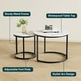 thumbnail image 5 of Smuxee Modern Marble-Textured Nesting Coffee Table Set, Wooden End Table for Living Room, 5 of 9