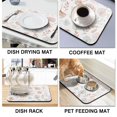 thumbnail image 4 of 2 Pack Washable Rubber Leaves Multicolored Flower Dish Drying Mats for Kitchen Counter Home Large Coffee Bar Pad Accessories and Decor for Utensils Stemware (2pcs 18''x24''+19.5''x12''), 4 of 6