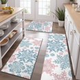 thumbnail image 2 of Blue and Pink Christmas Snowflake Pattern Kitchen Rugs Sets Of 3,Kitchen Runner Rugs Non Skid Washable,Decorative Kitchen Floor Mats for Kitchen,Sink,Laundry,17"x30"+ 17"x47" + 17"x59", 2 of 6