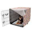 thumbnail image 2 of Floral Dog Crate Cover, Romantic Style Bicolor Hearts and Blooming Roses Valentine's Day, Easy to Use Pet Kennel Cover for Medium Large Dogs, 35" x 23" x 27", Mustard Pink, by Ambesonne, 2 of 6
