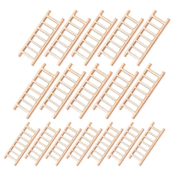 WEUVEB Wooden Ladder Decor Set, Beige, 40 Pieces, 3.5 x 1.2 x 0.1 Inches, Craft Supplies for Projects and Home Decoration