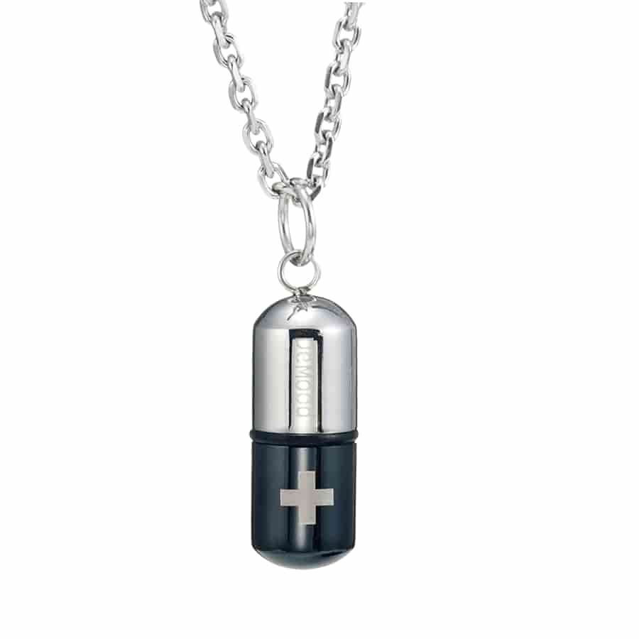 Urban Jewelry - Mens Stainless Steel Pill Cross Necklace Pendant ...