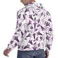 thumbnail image 6 of Salouo Violets Flowers Pattern Men's Fall Hoodie Sweatshirt,Sport Hoodie with Pockets for Men Pullover Casual Hooded Sweatshirt-X-Large, 6 of 7