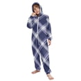 thumbnail image 5 of Blue and White Checkered Pattern One Piece Pajamas Soft Jumpsuit Cozy Sleep and Play Romper Zipper and Pockets 4T, 5 of 8