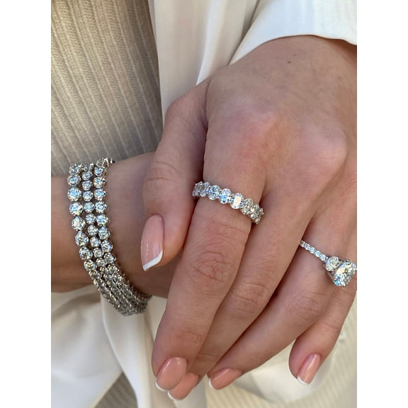 Jasmine - 6 Carat Oval Cut Diamond Eternity Band