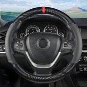 Carbon Fiber Car Steering Wheel Cover, Universal 15 inch Breathable Anti Slip Steering Wheel Covers, Car Interior Accessories for Men and Women, Fit for Most Car, Trucks, SVU