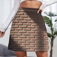 thumbnail image 3 of Red Brick Wall, Brick Stone Wall Women's High Waist Skirt Stretchy Casual Mini Skirt, 3 of 8