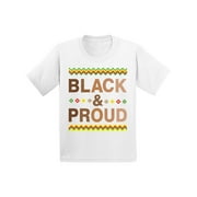 DREAMTEES Black and Proud Youth T-Shirt Political Gift for Boys Girls - Graphic Tee XS S M L XL - Shirt USA Resistance Top Shirt Kids Black History Month Gifts