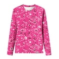 thumbnail image 5 of HKEJIAOI T-Shirts à Manches Longues en Polyester pour Femmes Imprimé Graphique Blouses Habillées Tops Décontractés Manches Longues Col Rond, 5 of 5