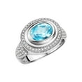 thumbnail image 3 of RYLOS Bagues pour Femmes Bague en Argent Sterling Classique Pierre Précieuse Ovale 9x7 mm et Diamants Topaze Bleue de Décembre Bijoux Taille 9, 3 of 7