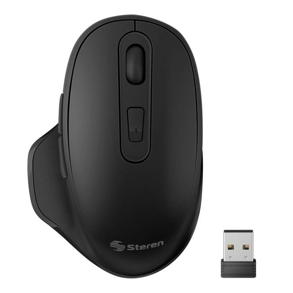 Mouse inalámbrico ergonómico con batería recargable 800 / 1200 / 1600 DPI, negro negro Grande