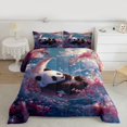 thumbnail image 3 of Homewish 3D Kawaii Panda Bedding Comforter Set for Teens, Pink Cherry Blossoms Twin Comforter Sets, Dreamy Sky Moon Reversible Bedding Set, Microfiber Bedroom Decor, 2-Piece, 3 of 9