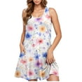 thumbnail image 5 of Ladies Dresses Casual Summer Dress Womens Women's Dresses Casual Sleeveless Dress Women's Casual Plus-Size Sleeveless Round Neck Short Floral Dress, 5 of 5