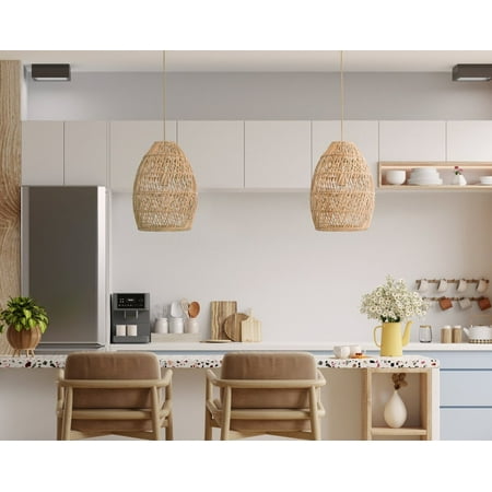 

Woven Jute Pendant Light - Bamboo Pendant Light Boho Lamp Rattan Furniture Boho Decor Bathroom Decor Farmhouse Bohemian Lampshade