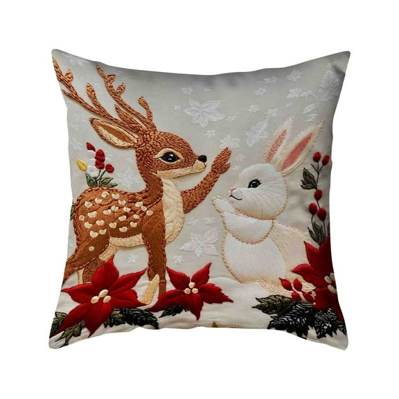 Christmas Pillow Covers Decorative Pillow Cases Soft Fabric Hidden Zipper Home Decor Throw Pillow Cover 18 X 18 Inches 0.18 Pounds