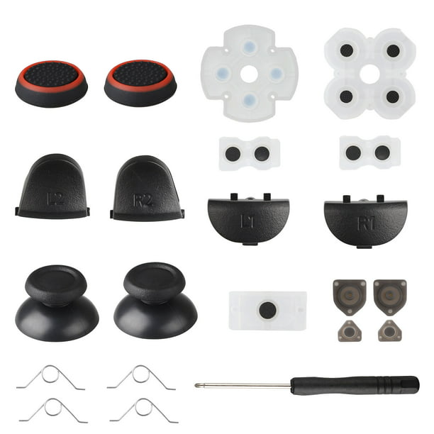 Rubber Pads PS4, TSV 20 in 1 Full Button Replacement Parts and Repair Tools