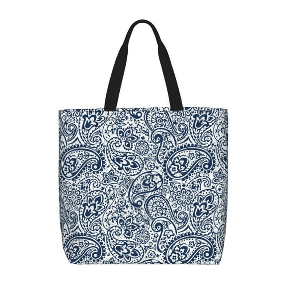 Hirioo Paisley4 for Tote Bag for Women, Quilted Shoulder Bag with Zipper, Large Capacity Handbags for Casual, Travel, Work