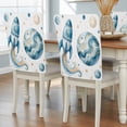 thumbnail image 2 of Rocket Planets Chair Covers Set of 1 Abstract Cartoon Star Planet Rocket Chair Back Covers Stretch Removable Washable Slipcovers Protector for Dining Room Kitchen Party Decor, 2 of 9