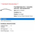 thumbnail image 2 of Front Right Brake Hose - Compatible with 2018 - 2022 Hyundai Kona - Centric, 2 of 2