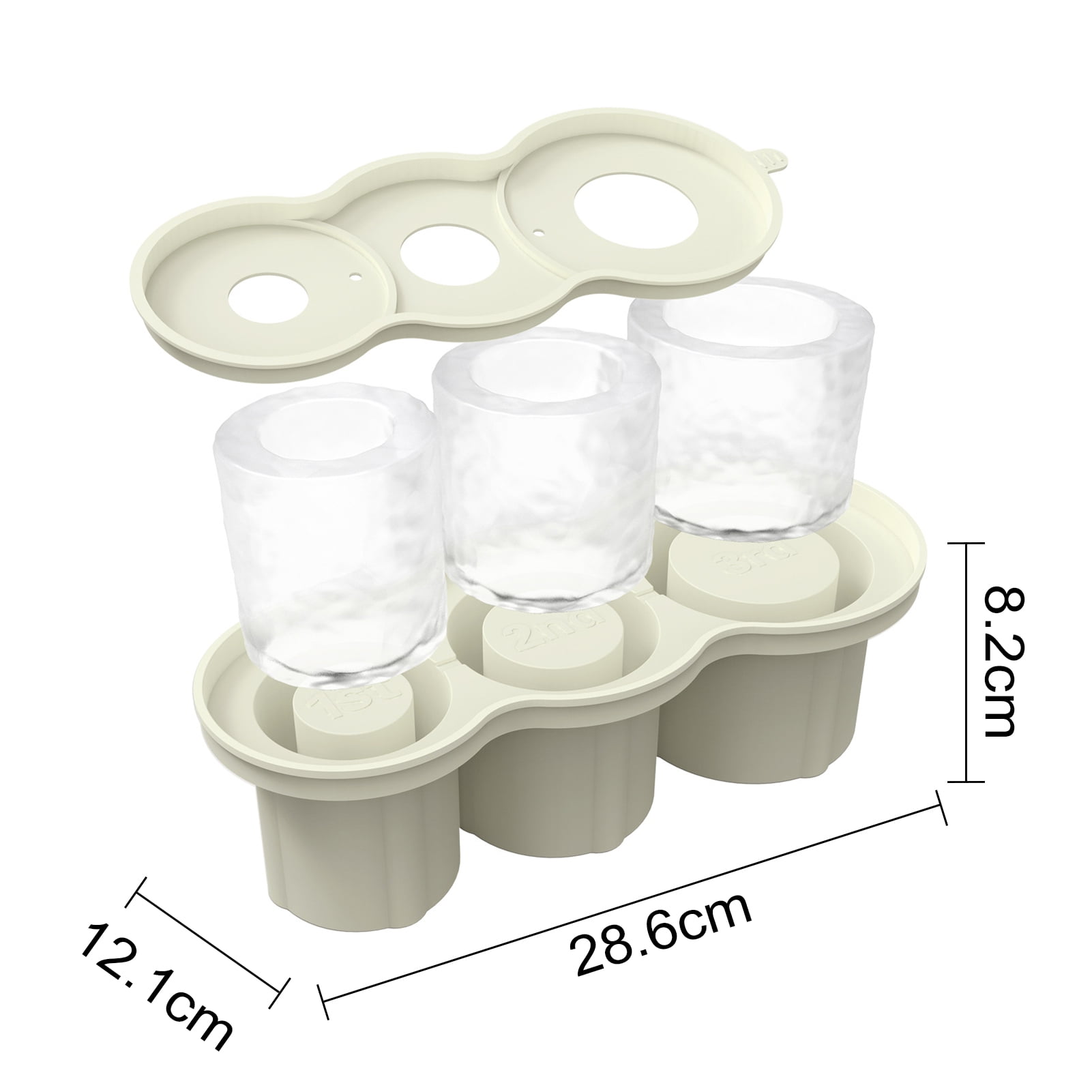ievspot Silicone Ice Mold Cylinder Hollow Shape Stackable Juice Whiskey Cocktail Ice Cubes Maker