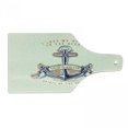 thumbnail image 1 of Anchor Cutting Board, Old Sailor Sign Firmly Anchored to the Ocean Image in Vintage Style, Decorative Tempered Glass Cutting and Serving Board, Wine Bottle Shape, Orange Blue Yellow, by Ambesonne, 1 of 1