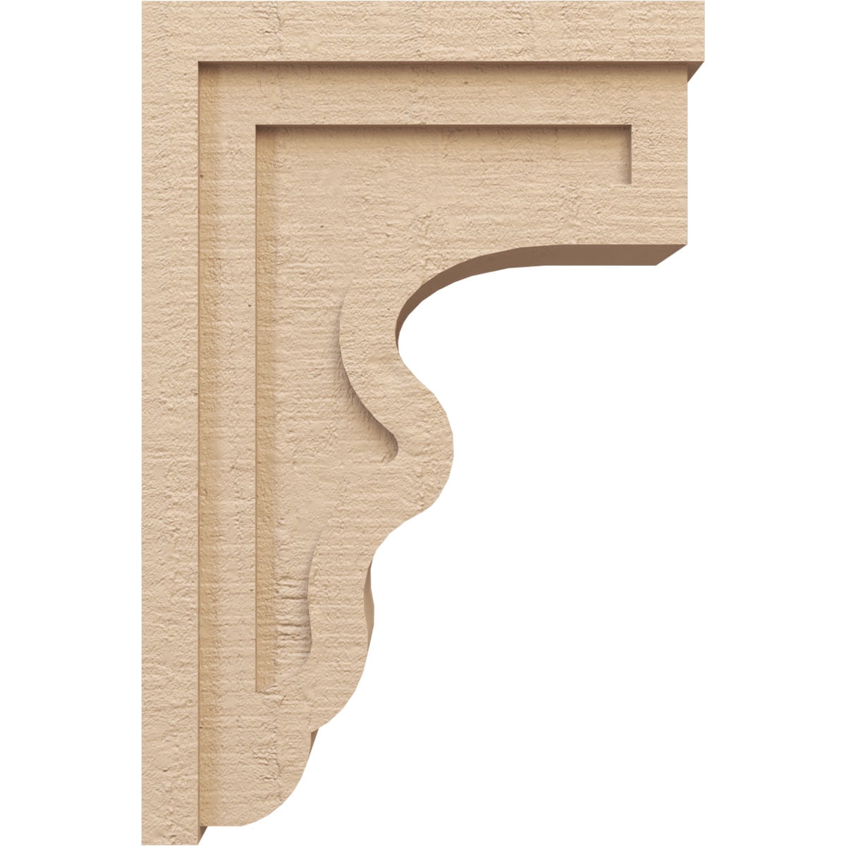 8"W x 16"D x 24"H Classic Highland Rough Cedar Woodgrain TimberThane Corbel, Primed Tan