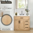 thumbnail image 5 of Altair Gavino 36" Wood Vanity in Light Brown with Composite Stone Top No Mirror, 5 of 13