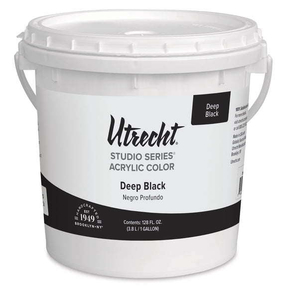 Utrecht Studio Series Acrylic Paint - Deep Black, Gallon