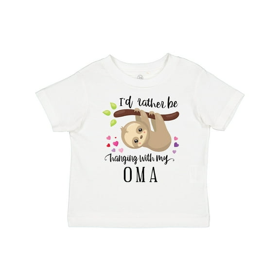 Inktastic Sloth I'd Rather Be Hanging with Oma Boys or Girls Toddler T-Shirt