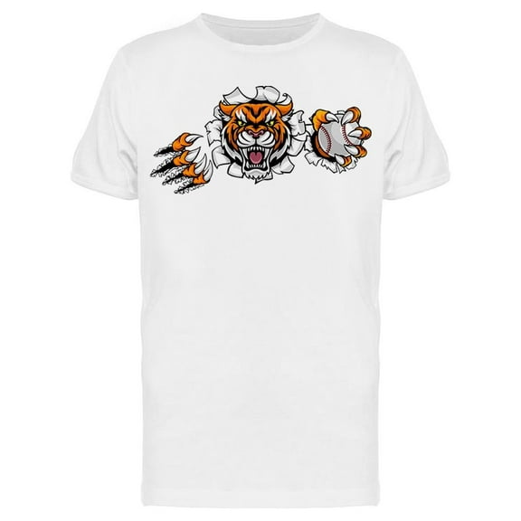 Angry Tiger With Ball In His Paw T-Shirt Men -Image by Shutterstock, Male x-Large